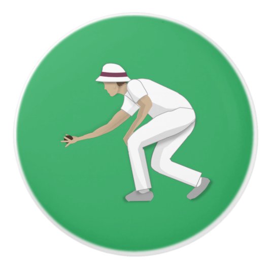 Lawn Bowls Keramische Knop (Voorkant)