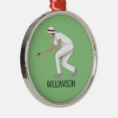 Lawn Bowls Metalen Ornament (Rechts)