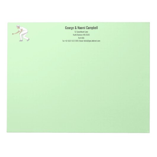 Lawn Bowls Notitieblok (Voorkant)