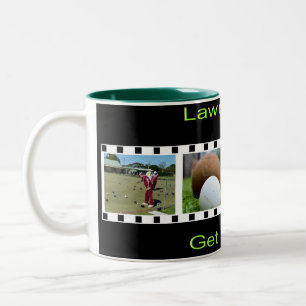 Lawn Bowls Photo Strip Tweekleurige Koffiemok