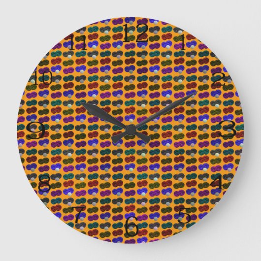 Lawn Bowls Pop Art Pattern Grote Klok (Voorkant)
