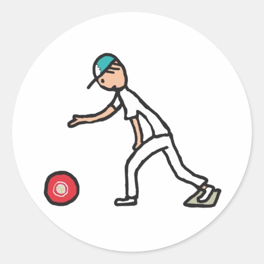 Lawn Bowls Ronde Sticker (Voorkant)