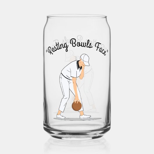 Lawn Bowls: Rustende Bowls Gezicht, Grappig Blikvorm Glas (Voorkant)