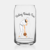 Lawn Bowls: Rustende Bowls Gezicht, Grappig Blikvorm Glas (Achterkant)