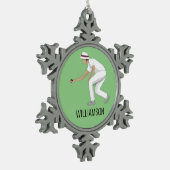 Lawn Bowls Tin Sneeuwvlok Ornament (Links)