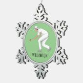 Lawn Bowls Tin Sneeuwvlok Ornament (Rechts)