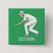 Lawn Bowls Vierkante Button 5,1 Cm (Voorkant)