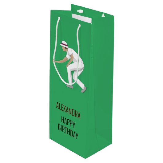 Lawn Bowls Wijn Cadeautas (Voorkant Gekanteld)