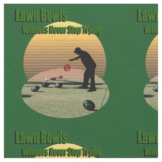 Lawn Bowls Winners, Fabric Stof (Close Up)