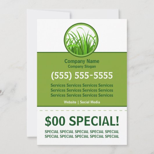 Lawn Care 5x7 brochure Kaart (Achterkant)