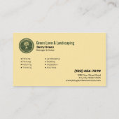 Lawn Care and Landscaping Company Visitekaartje (Achterkant)