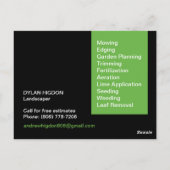 Lawn Care and Landscaping Flyer Briefkaart (Achterkant)