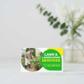 Lawn Care and Landscaping Service Groen & geel Visitekaartje (Staand voorkant)