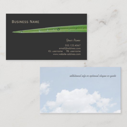 Lawn Care Blade of Grass Natuur Visitekaartje (Voorkant / Achterkant)