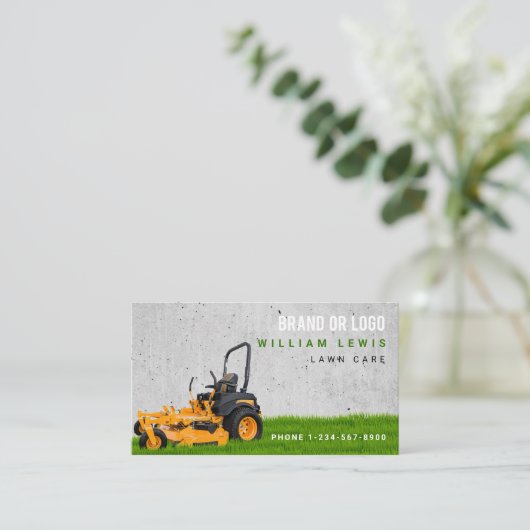 Lawn Care Eenvoudige Landscaping maaien Business L Visitekaartje (Staand voorkant)