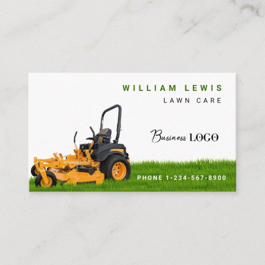 Lawn Care Eenvoudige Landscaping maaien Business L Visitekaartje (Voorkant)