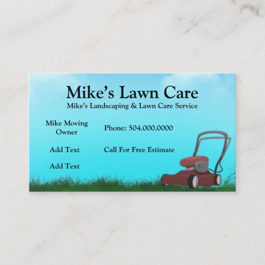Lawn Care en Landscaping Visitekaartje (Voorkant)
