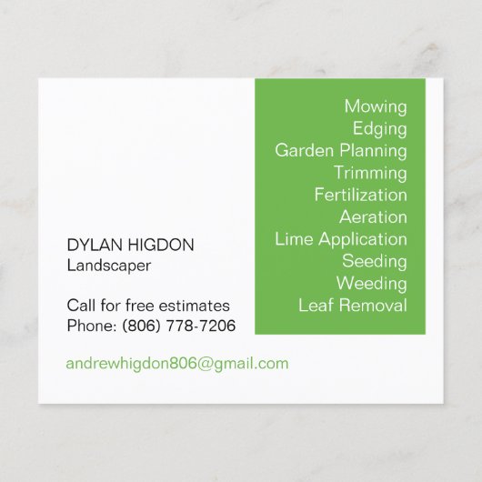 Lawn Care Flyer (Achterkant)