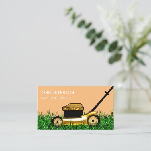 Lawn Care Gardening Grass Cutting Service Lux VIP Visitekaartje (Staand voorkant)