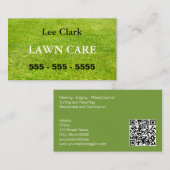 Lawn Care Gardening QR Code Visitekaartje (Voorkant / Achterkant)