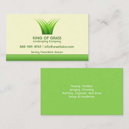 Lawn Care Grass Logo Visitekaartje (Voorkant / Achterkant)