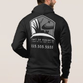 Lawn Care Landscape Logo Zakelijke rits Jas Hoodie (Achterkant)