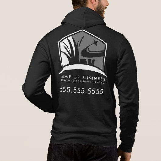 Lawn Care Landscape Logo Zakelijke rits Jas Hoodie (Achterkant)