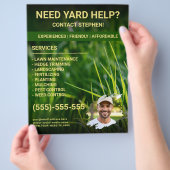 Lawn Care Landscaper Aangepaste fotosjabloon Flyer (Hand)