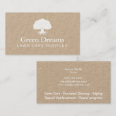 Lawn Care Landscaper Worted Tree Kraft Visitekaartje (Voorkant / Achterkant)