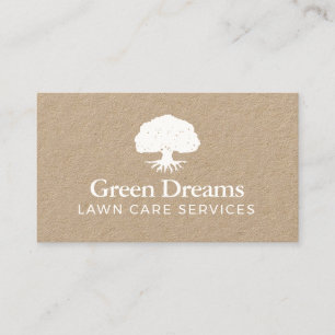 Lawn Care Landscaper Worted Tree Kraft Visitekaartje