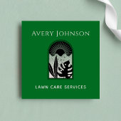 Lawn Care Landscaping Art Deco Modern Tropisch Vierkante Visitekaartje