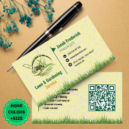 Lawn Care & Landscaping Business Card – Green & Wh Visitekaartje