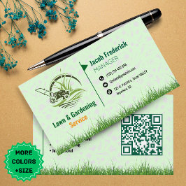 Lawn Care & Landscaping Business Card – Green & Wh Visitekaartje