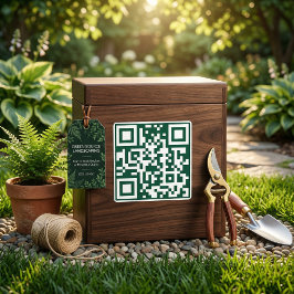 Lawn Care & Landscaping Business, QR Code  Vierkante Sticker