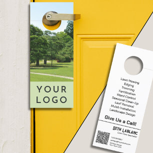 Lawn Care & Landscaping Foto QR Code Marketing Deurhanger