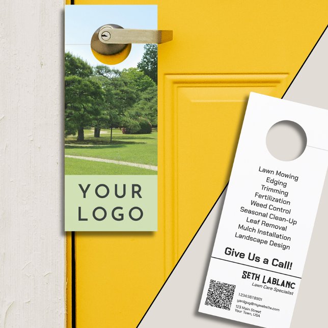 Lawn Care & Landscaping Foto QR Code Marketing Deurhanger (Creator heeft geüpload)