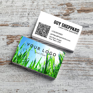 Lawn Care & Landscaping Foto QR Code Visitekaartje