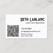 Lawn Care & Landscaping Foto QR Code Visitekaartje (Achterkant)