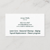 Lawn Care Landscaping Gold Tree met Roots Visitekaartje (Achterkant)