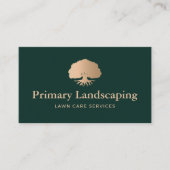 Lawn Care Landscaping Gold Tree met Roots Visitekaartje (Voorkant)