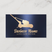 Lawn Care & Landscaping Gouden Maaier Marine Blauw Visitekaartje (Voorkant)