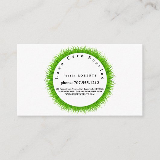 Lawn Care Landscaping groen Gras Service ontwerp Visitekaartje (Voorkant)