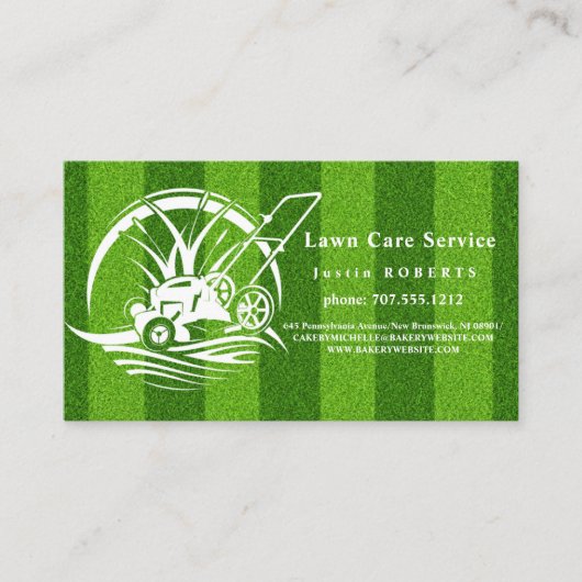 Lawn Care Landscaping groen Gras Service ontwerp Visitekaartje (Voorkant)