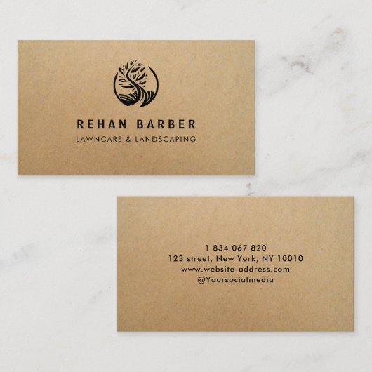Lawn Care Landscaping kraft Visitekaartje (Voorkant / Achterkant)