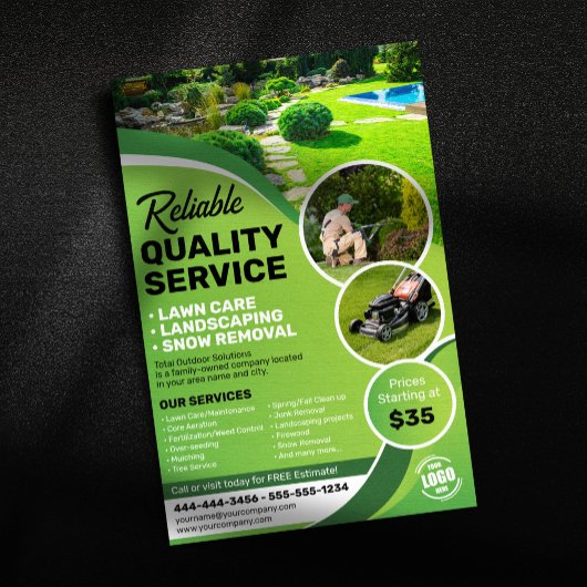 Lawn Care Landscaping Maaien Sneeuw Verwijdering T Flyer