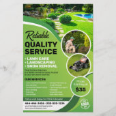 Lawn Care Landscaping Maaien Sneeuw Verwijdering T Flyer (Voorkant)