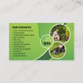 Lawn Care Landscaping Maaien Sneeuw Verwijdering T Visitekaartje (Achterkant)