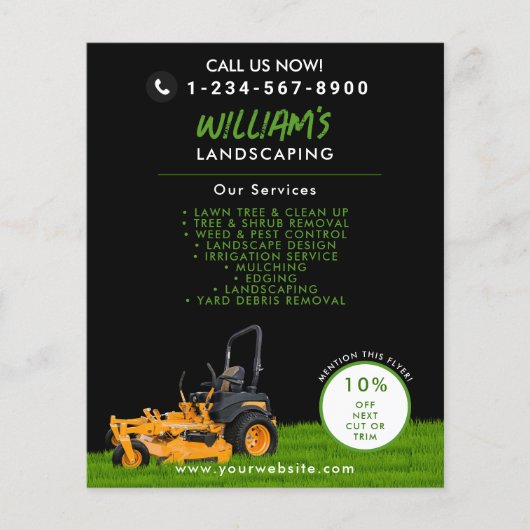 Lawn Care Landscaping maaien snijden bedrijf Flyer (Voorkant)