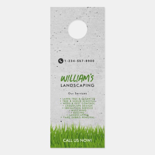 Lawn Care Landscaping maaien snijden diensten Deurhanger (Voorkant)