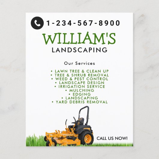 Lawn Care Landscaping maaien snijden diensten Flyer (Voorkant)